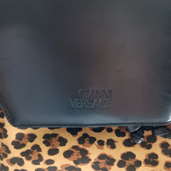 Gianni Versace ✨️LIKE NEW GOLD ERA Vintage Leopard Sunburst Backpack - Picture 4 of 17